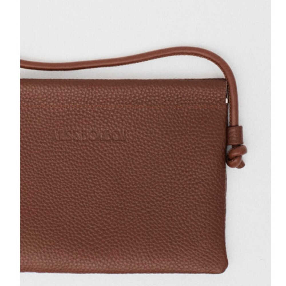 Brown Leather Crossbody Bag NWT Quiet Luxury European Design Mus & Bombon - Picture 2 of 7